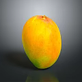 Fresh Ripe Mango Fruit With Vibrant Yellow And Green Skin On Dark Background