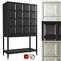 Modern Black Dresser With Square Drawers And Metal Legs Design