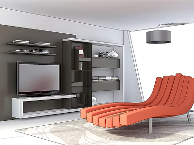 Modern Recliner Leisure Recliner 3d model