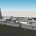 Modern Commercial Complex Architecture With Glass Curtain Walls Entrance Plaza And Open Space