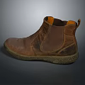 Stylish Brown Leather Ankle Boots With Orange Lining And Distressed Design
