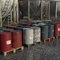Industrial Storage Tanks Featuring Various Sizes Different Colors And Cylindrical Spherical Shapes 3d model
