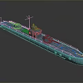 Blue Military Ship Model Featuring Superstructure Mast And Reflective Surface Details 3d model