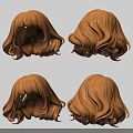 Blonde Curly Hair Wigs For Head With Four Different Angles