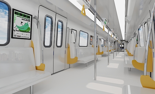 modern subway car subway 3d model