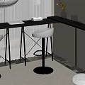 Modern Bar Chair Combination Bar Counter 3d model