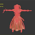 Golden Ornate Statue With Crown Sword Dress And Outstretched Arms