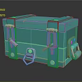 Turquoise Storage Box Design With Metal Clasps Hinges Handle Lock And Rivets