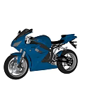 Blue Sports Motorcycle With Sleek Aerodynamic Design And Black Seat On White Background