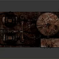 Rusty Industrial Machinery Setup With Tank Pipes And Mechanical Device
