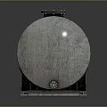 Industrial Cylindrical Storage Tank With Rusty Surface And Metal Stand Top Lid