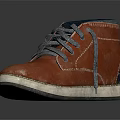 Stylish Brown Mid Top Leather Casual Shoes With Gray Laces And Light Sole