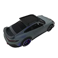 Light Blue Sports Car With Roof Rack And Sleek Design