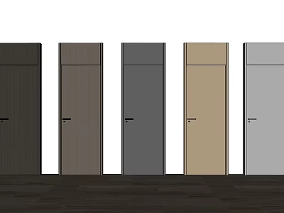 Modern swing door minimalist door single door 3d model