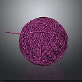 Vibrant Purple Yarn Ball As Essential Household Supplies With Soft Texture For Sewing And Crafting