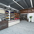 Tobacco and Alcohol Store Interior With Well Organized Shelves And Product Displays