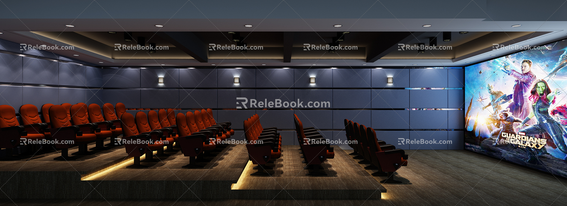 Modern Cinema AV Room 3d model