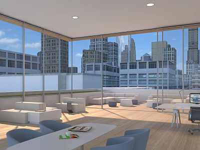 modern leisure area office space 3d model