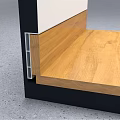 Black Frame Line Between Wooden Floor And White Wall In Interior Design