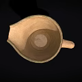 Traditional Handcrafted Earthenware Pitcher With Green Floral Motifs And Handle