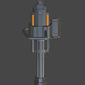 Futuristic Heavy Weapon With Multiple Barrels Metallic Structure And Mechanical Details 3d model