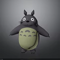 Cute Cartoon Totoro Character With Gray Body Yellow Belly And Big Eyes