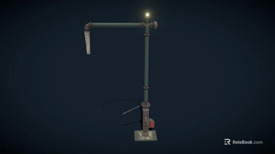Public Street Lighting Facility With Extended Arm And Base Structure 3d model 