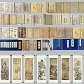 Ancient Chinese Books and Scrolls Collection with Traditional Bindings and Classic Texts