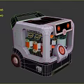 Gray And Black Portable Industrial Equipment With Wheels Cylinders And Yellow Accent Control Panel