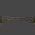 Intricate Twisted Weapon Featuring Central Teal Gem And Forged Metal Structure