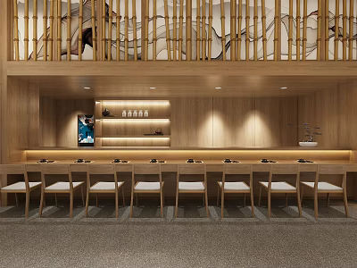 Japanese Restaurant Sushi Restaurant Bar 3d model