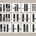 Modern door handle smart lock fingerprint lock door lock door handle 3d model