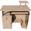 Log wind computer desk multi-functional computer desk study desk 3d model