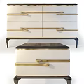 Modern White Chest of Drawers With Golden Handles Black Legs and Trim
