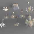 Various Decorative Chandeliers With Different Designs And Styles For Home Interior 3d model