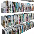 Organized Book Collection On Multiple Shelves With Colorful Covers 3d model