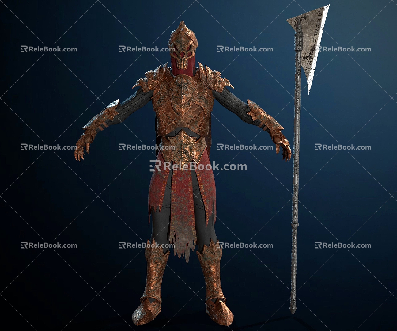 Modern game character masked knight 3d model