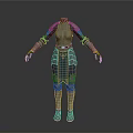 Detailed Metallic Armor 3D Model With Blue Accents And Full Body Design