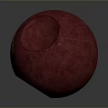 Red Velvet Decorative Ball With Golden Crest Design For Home Decor Accessory