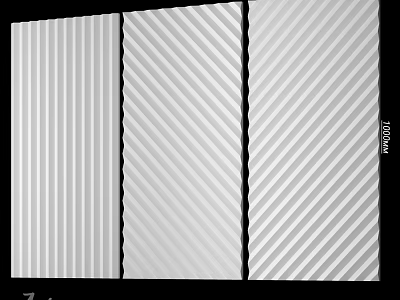 White Decorative Wall Panels With Vertical And Diagonal Striped Patterns For Modern Interior 3d model