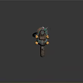 Unique Steampunk Gun With Wooden Handle Metal Barrel Round Colorful Decorative Components