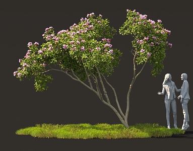 Flower border, flower tree, tree pool, flower bed, landscape, tree cluster, solitary tree planting 3d model