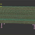 Simple Wooden Bench With Striped Design And Metal Legs For Indoor Use