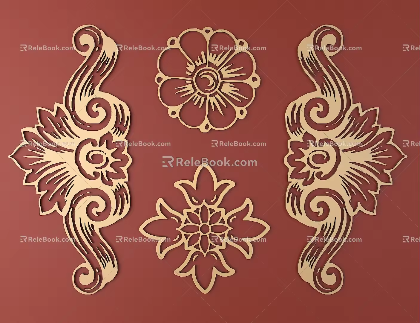 European-style Metal Carved European Pattern Hollow Carved Pattern 3d model