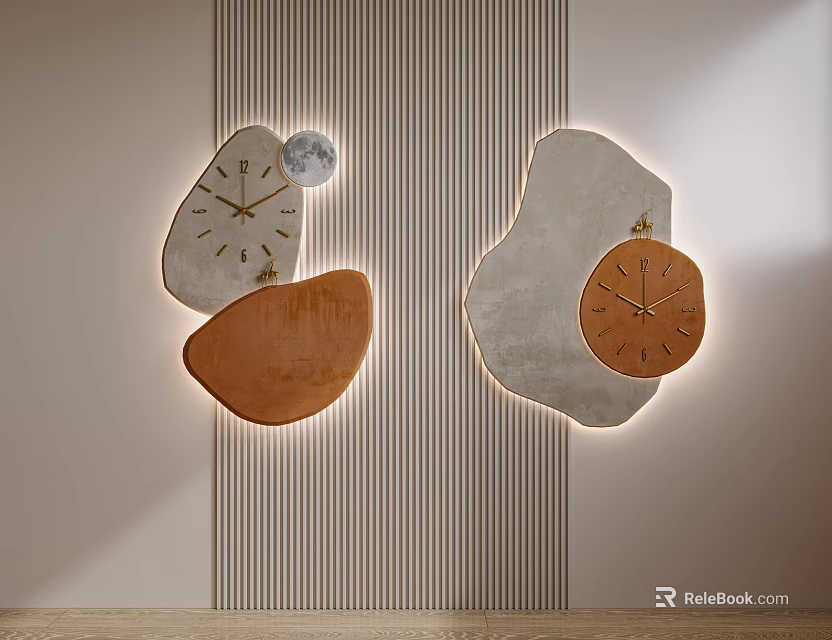 Artistic Wall Clocks With Unique Shapes For Home Decor 3d model 