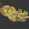 Intricate Wooden Carving With Curved Patterns And Vintage Brown Black Tones