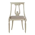 Elegant Classical Single Chair With Carved Backrest And Upholstered Seat Cushion