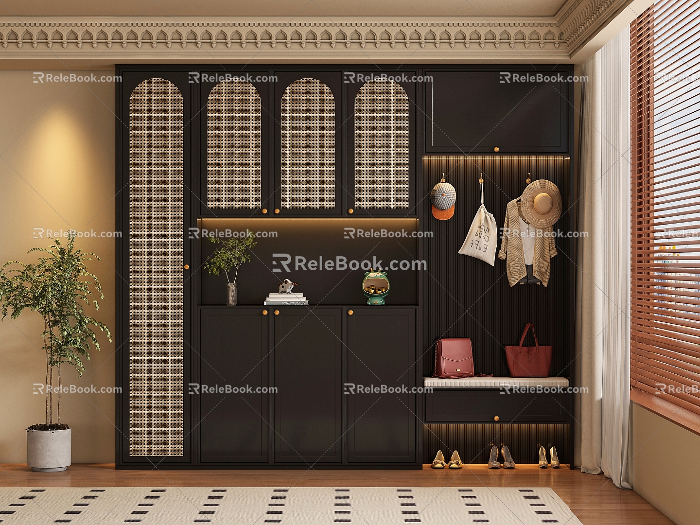 Middle style wardrobe 3d model