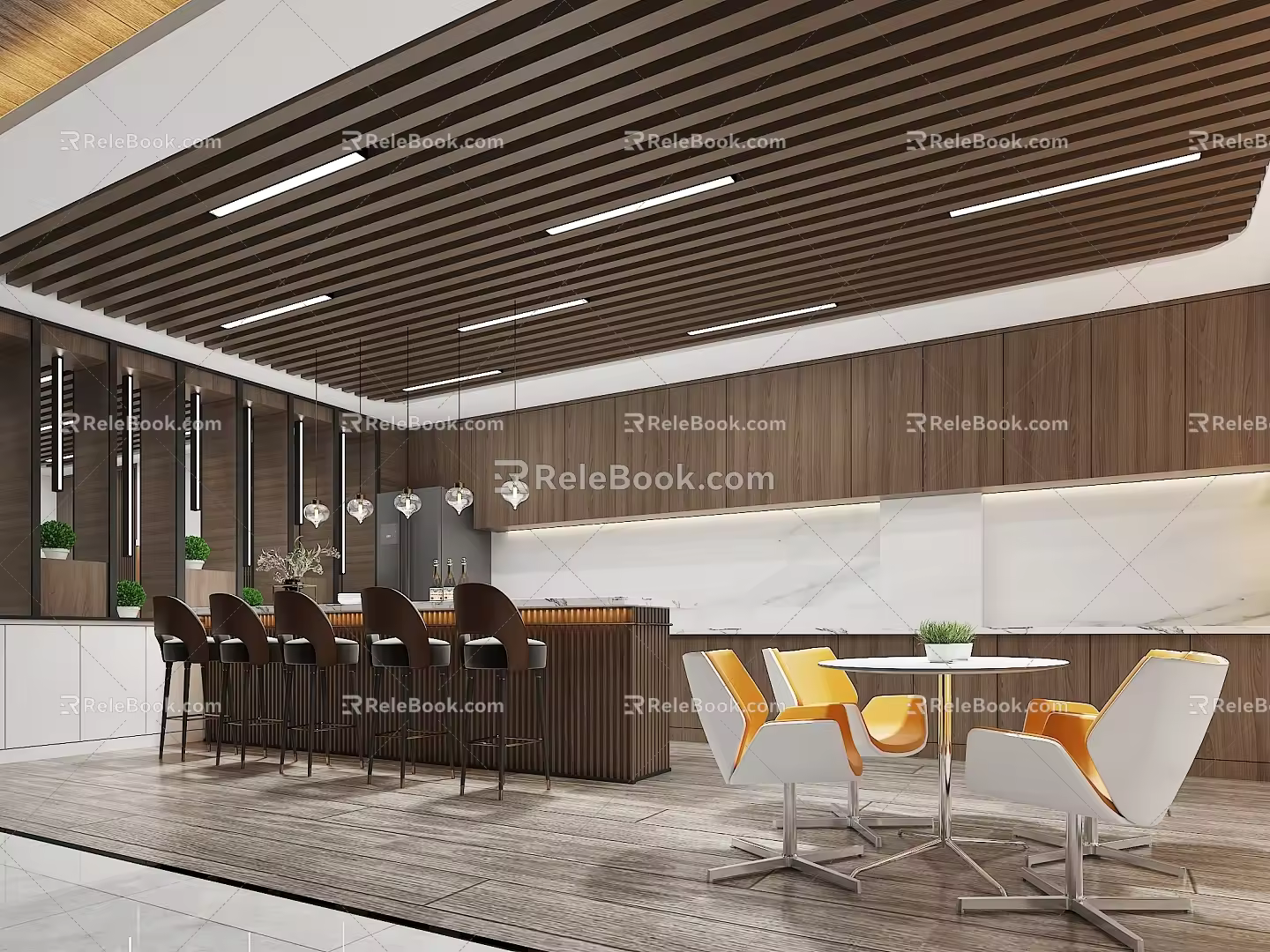 Modern leisure area office reception 3d model