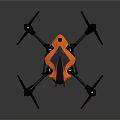 Orange Black Quadruple Rotor Drone For Space Exploration Aerial Missions